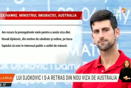 Novak Djokovic, convocat sâmbătă de autorităţile australiene de imigrare după ce viza de intrare în țară i-a fost anulată