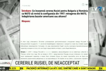 Cererile Rusiei, de neacceptat. Miercuri se va întruni Consiliul Suprem de Apărare a Ţării