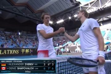 Surpriză la Australian Open: Locul 3 mondial, Alexander Zverev, a fost eliminat în optimi de canadianul Denis Shapovalov