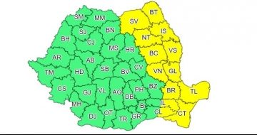 Cod galben de vânt, în vigoare pe parcursul zilei în Dobrogea, estul Munteniei şi Moldova