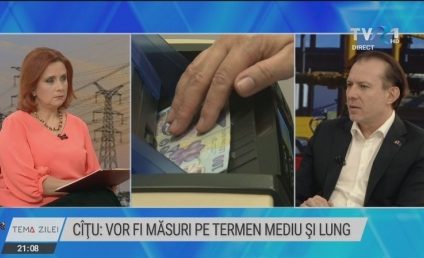 Florin Cîțu, la Tema Zilei, despre criza energiei: Măsurile să fie pe termen mediu și lung și să ofere confortul că nu va mai exista această volatilitate a prețurilor. Căutăm o soluție care să meargă până în 2025-2026