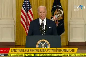 Joe Biden anunță noi sancțiuni la adresa Rusiei. „E începutul unei invazii rusești în Ucraina. Cine crede Putin că îi dă dreptul să declare așa-zise noi „țări” pe teritoriul vecinilor săi?”