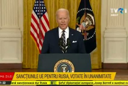 Joe Biden anunță noi sancțiuni la adresa Rusiei. „E începutul unei invazii rusești în Ucraina. Cine crede Putin că îi dă dreptul să declare așa-zise noi „țări” pe teritoriul vecinilor săi?”