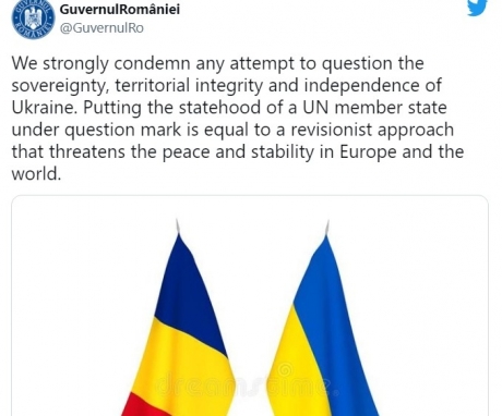 guvernul-romaniei:-condamnam-ferm-orice-incercare-de-a-pune-sub-semnul-intrebarii-suveranitatea,-integritatea-teritoriala-si-independenta-ucrainei