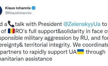 Klaus Iohannis a avut o convorbire telefonică cu președintele ucrainean: Ne coordonăm cu partenerii noștri pentru a sprijini rapid Ucraina prin asistență umanitară