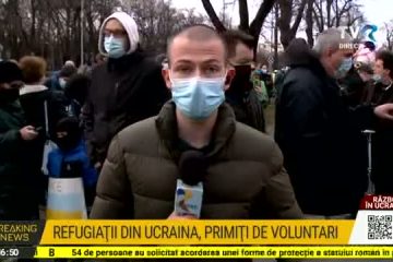 Manifestație de solidaritate la Ambasada Ucrainei din București. Protest în faţa Ambasadei Federaţiei Ruse