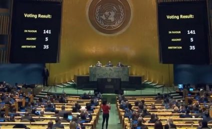 Adunarea Generală a ONU cere cu o majoritate covârşitoare Rusiei să înceteze războiul din Ucraina