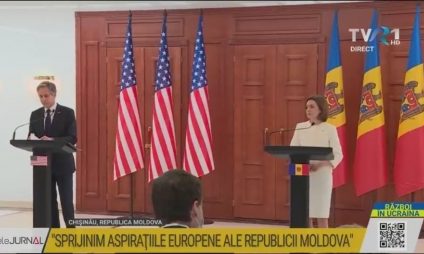 Antony Blinken, la Chișinău: Sprijinim aspirațiile europene ale Republicii Moldova. Maia Sandu: Avem nevoie de ajutorul comunității internaționale pentru a face față crizei refugiaților