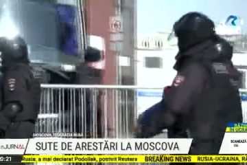 Sute de arestări la Moscova, în rândul celor care demonstrau împotriva invaziei în Ucraina. Manifestații anti-război și în alte orașe din Europa