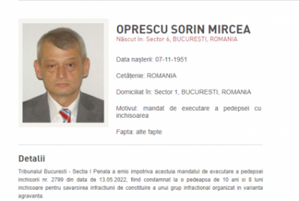 Sorin Oprescu, condamnat definitiv la 10 ani și 8 luni de închisoare pentru luare de mită și abuz în serviciu. Fostul edil a fost dat în urmărire generală