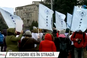 Salariaţii din învăţământ vor salarii mai mari. Protest în Piața Victoriei. Cîmpeanu propune ca profesorii debutanţi să fie plătiţi la nivelul salariului mediu pe economie