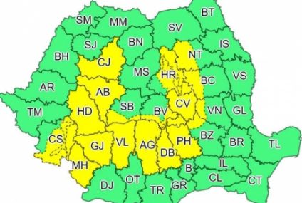 Meteo ANM: Cod galben de instabilitate atmosferică în 18 judeţe, până la ora 22:00, și Cod Galben de inundații