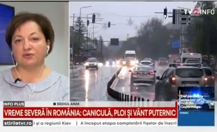 Florinela Georgescu, director ANM: Astăzi și mâine, valul de căldură persistă, mai ales în sud-estul țării. Miercuri, în vest va intra un front de aer rece. Instabilitate atmosferică, inclusiv pe litoral