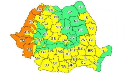 ANM: Cod portocaliu de căldură şi disconfort termic în zone din județele Satu Mare, Bihor, Arad, Timiş şi Caraş-Severin, până marţi. Cod portocaliu de instabilitate atmosferică în zone din 19 judeţe, până la ora 23.00