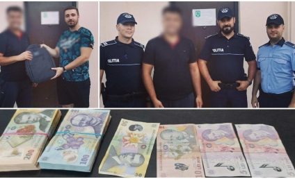 Poliţiştii giurgiuveni l-au găsit pe proprietarul rucsacului cu 37.000 de lei, pierdut pe o stradă din Bolintin