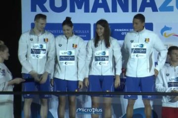 C.E de Natație Juniori 2022 – Ştafeta combinată a României, medalia de argint la 4×100 m liber. David Popovici: Eu zic că am obţinut fix ce am vrut în finala de ştafetă mixtă