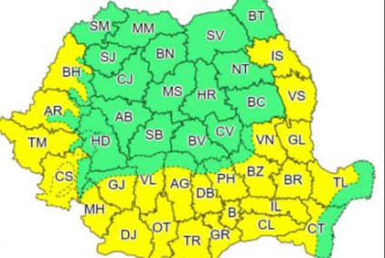 Cod galben de caniculă, sâmbătă şi duminică, în cea mai mare parte a ţării. Indicele temperatură-umezeală va depăşi pragul critic de 80 de unităţi