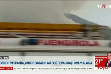 CORESPONDENŢĂ EXTERNĂ Caniculă şi incendii în Spania. Mii de oameni au fost evacuaţi din Malaga. 15 incendii active, în acest moment în toată ţara