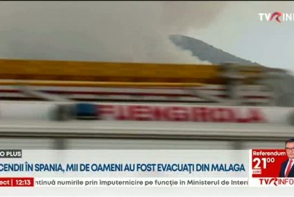 CORESPONDENŢĂ EXTERNĂ Caniculă şi incendii în Spania. Mii de oameni au fost evacuaţi din Malaga. 15 incendii active, în acest moment în toată ţara
