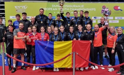 România a terminat pe locul 1 la Europenele de Juniori la Tenis de Masă, într-un clasament pe națiuni, cu 10 medalii, între care 6 de aur