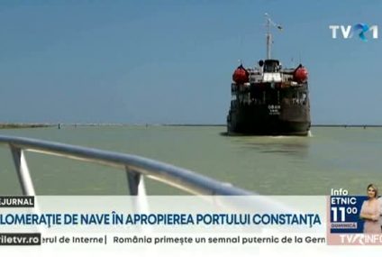 Aglomeraţie de nave în apropierea portului Constanţa şi pe Canalul Sulina. România ajută Ucraina să-şi exporte cerealele