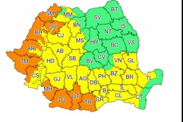 Cod portocaliu de caniculă extremă în 10 județe, la sfârșitul săptămânii. Cod galben de caniculă valabil joi, în 12 judeţe