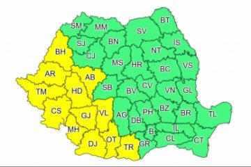 Vremea azi: Cod galben de caniculă şi disconfort termic în 12 judeţe. Temperaturile pot atinge și 37 de grade Celsius