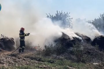 Incendiul din zona Poligonului Babadag a fost lichidat. O fermă a ars în întregime. Focul a izbucnit în urma activităților executate de militarii francezi