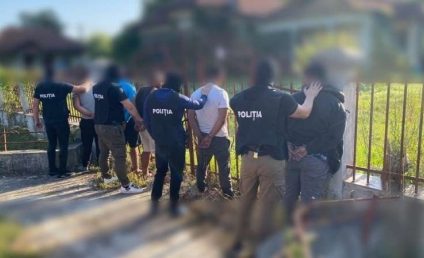 Argeş: Cinci suspecţi de furturi din societăţi comerciale, blocaţi în trafic şi imobilizaţi de poliţişti