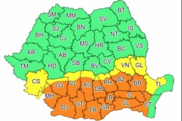 Cod portocaliu de caniculă valabil astăzi, în 15 judeţe din sudul şi sud-estul ţării, inclusiv Capitala