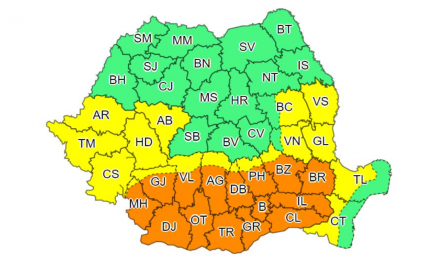 Cod portocaliu de caniculă în Bucureşti şi în 14 judeţe din sudul ţării; temperaturile urcă la 40 grade