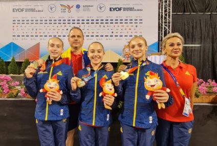 România, medaliată cu aur în concursul feminin pe echipe la Festivalul Olimpic al Tineretului European, desfășurat în Slovacia. Amalia Puflea, argint la individual compus