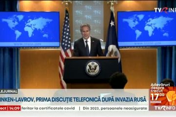 Şefii diplomaţiilor americană şi rusă au discutat telefonic pentru prima dată de la invazia rusă în Ucraina