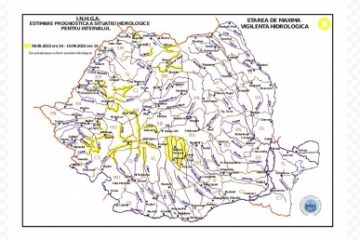 Avertizare hidrologică de posibile inundații și creșteri de debite în bazinele râurilor Someș, Crișul Negru, Crișul Alb, Mureș, Bega, Timiș, Jiu, Olt și Argeș