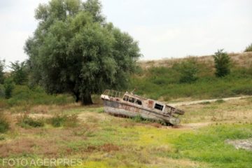 Staționarea navelor fluviale la Ceatalchioi, suspendată din cauza cotelor scăzute ale Dunării