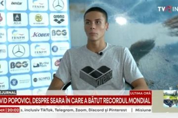 Ambiția campionului David Popovici: „O să vin eu însumi din urma mea și o să-mi bat recordul”