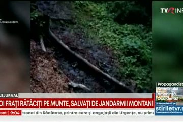 Izolați pe munte din cauza unei viituri, salvați de jandarmi