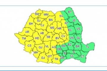 Noi avertizări ANM de coduri galbene: instabilitate atmosferică și ploi în cea mai mare parte a țării și disconfort termic ridicat în vestul și sud-estul țării