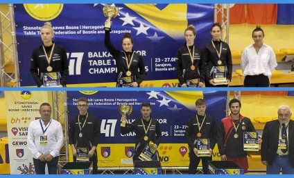 Tenis de masă: România a cucerit 15 medalii la Campionatele Balcanice de la Sarajevo