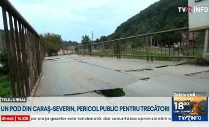 Un pod din Caraș-Severin, cu o vechime considerabilă, pericol public pentru trecători