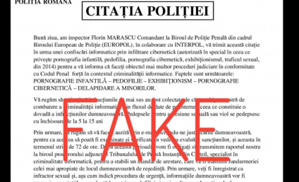 Avertisment: Identitatea vizuală a Poliţiei Române şi a Interpol este folosită într-o nouă campanie de tip scam