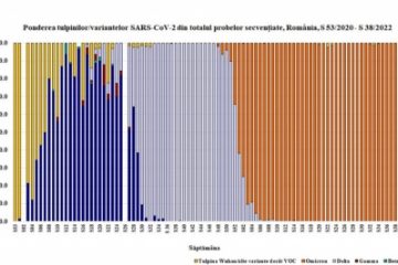 INSP: În aproape 30 la sută dintre cazurile de COVID secvențiate în România a fost depistată mutația BA.5. Tot mai multe infectări cu subvarianta, de la o săptămână la alta