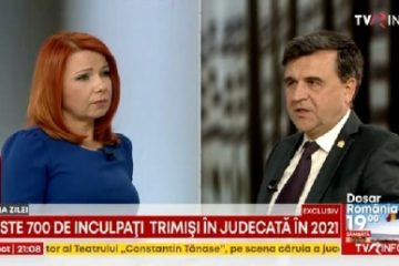 Procurorul-șef al DNA, Crin Bologa, la TVR INFO: Din 2018 până astăzi, de când DNA a pierdut competența de a ancheta magistrați, niciun procuror sau judecător nu a mai fost pus sub acuzare pentru fapte de corupţie