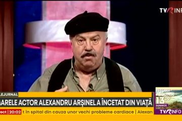 A murit actorul Alexandru Arșinel. Vasile Muraru: „Era vesel, dăruit pentru teatru, un om de acțiune. Iubirile sale – teatrul, familia și teatrul”