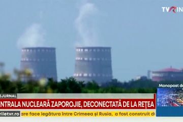 Centrala nucleară Zaporojie a fost deconectată de la alimentarea electrică, în urma unui bombardament rusesc, anunță Energoatom