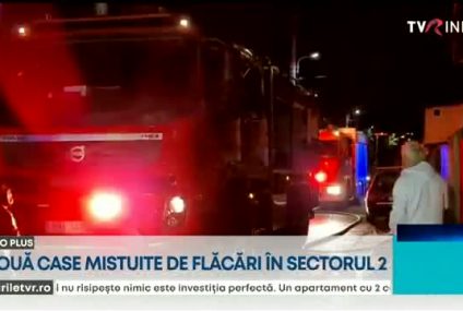 Incendiu în zona Petricani din Capitală. Două case au fost făcute scrum