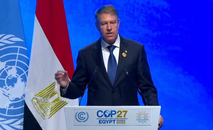 Klaus Iohannis, la Summitul implementării climatice de la Sharm El-Sheikh. ”Schimbările climatice nu sunt un concept abstract, ci o realitate cotidiană. România s-a confruntat anul acesta cu o secetă severă”