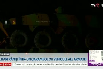 Convoi militar implicat într-un accident rutier, în Ialomița. Doi militari au fost răniți și 3 camioane au fost avariate