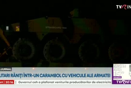 Convoi militar implicat într-un accident rutier, în Ialomița. Doi militari au fost răniți și 3 camioane au fost avariate