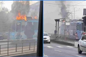 Incendiu la un tramvai din Capitală, zona Eroii Revoluției